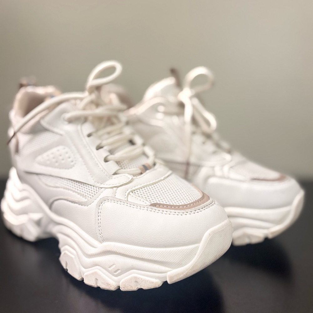 Women's White Chunky Sneakers